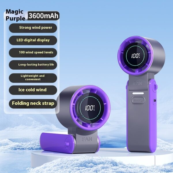 High-Speed Refrigeration Ice Compress Small Handheld Fan Outdoor Portable Foldable - Image 2
