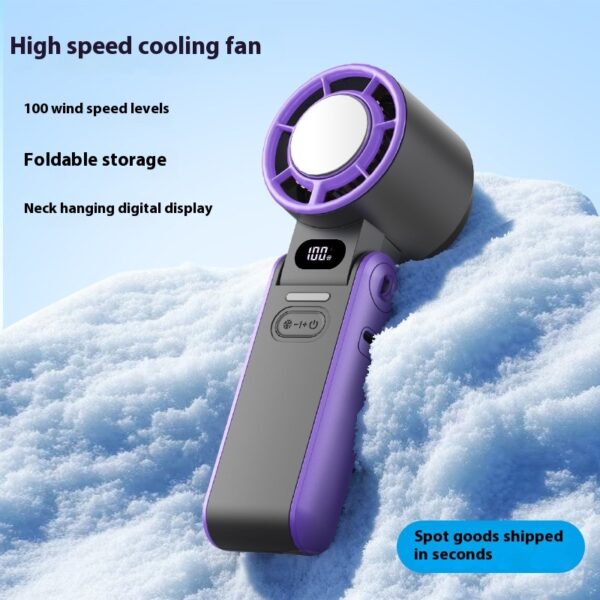 High-Speed Refrigeration Ice Compress Small Handheld Fan Outdoor Portable Foldable - Image 5