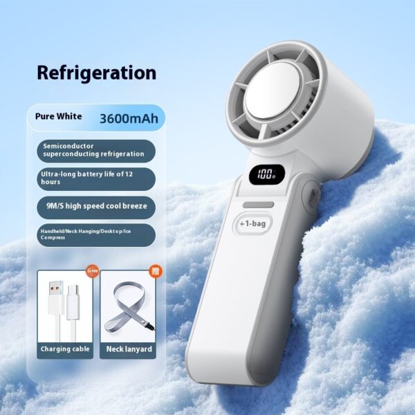 High-Speed Refrigeration Ice Compress Small Handheld Fan Outdoor Portable Foldable - Image 7