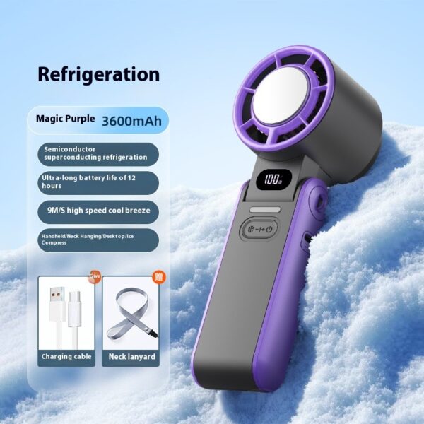 High-Speed Refrigeration Ice Compress Small Handheld Fan Outdoor Portable Foldable - Image 6