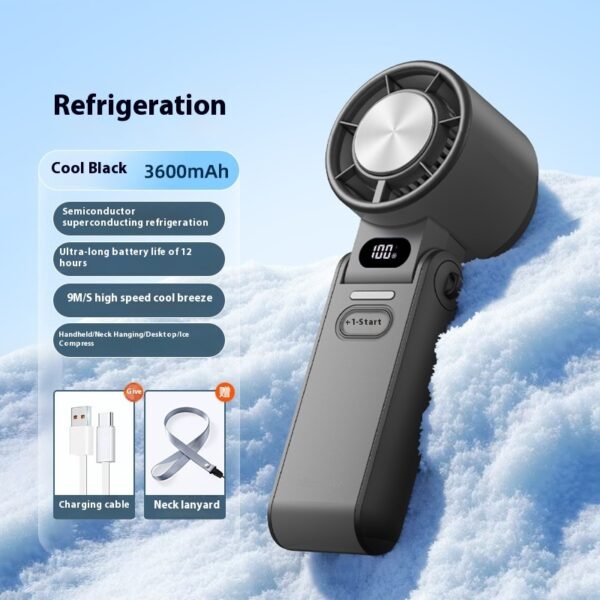 High-Speed Refrigeration Ice Compress Small Handheld Fan Outdoor Portable Foldable - Image 8
