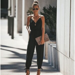 Women's Jumpsuit Flowers Print Spaghetti Strap Romper