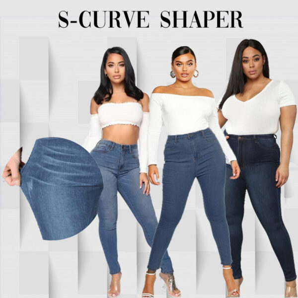 High Rise Waist Skinny Slim Fit Stretch Casual Basic Denim Pants With Faux  Pockets - Image 7