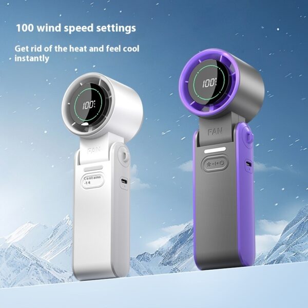 High-Speed Refrigeration Ice Compress Small Handheld Fan Outdoor Portable Foldable - Image 4